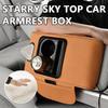 Multifunctional Car Armrest Box, with Tissue Box Cup Height Sky Ceiling Pad and Charging Port Starry Holder Increase Storag V6Q7