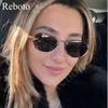 Sexy Small Oval Sunglasses Women Vintage Metal Frame Round Yellow Sun Glasses For Ladies Luxury Brand Designer Shades Fashion