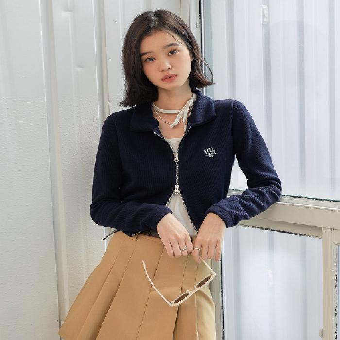 Muahmuah Slim Fit Knit Zip Up Cardigan 4 Colors