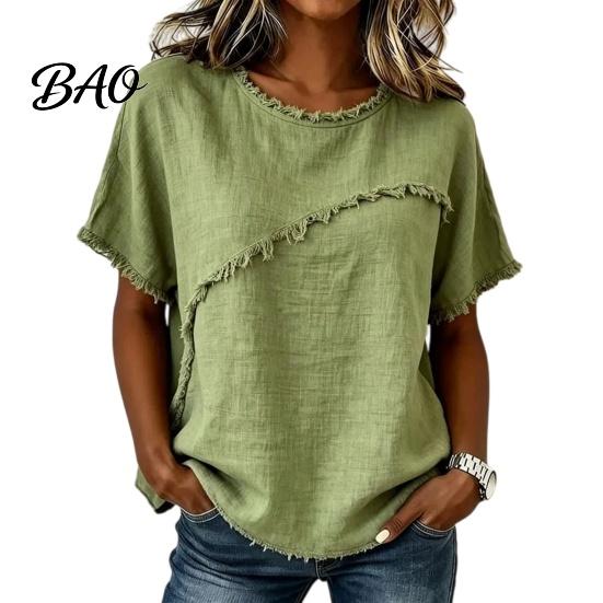 Soft Touch Women Tee T-shirt, Crew Neck Short Sleeve Shirt, Pure Color Fabric Summer Loose Fit Tops, Casual Tees T-shirt