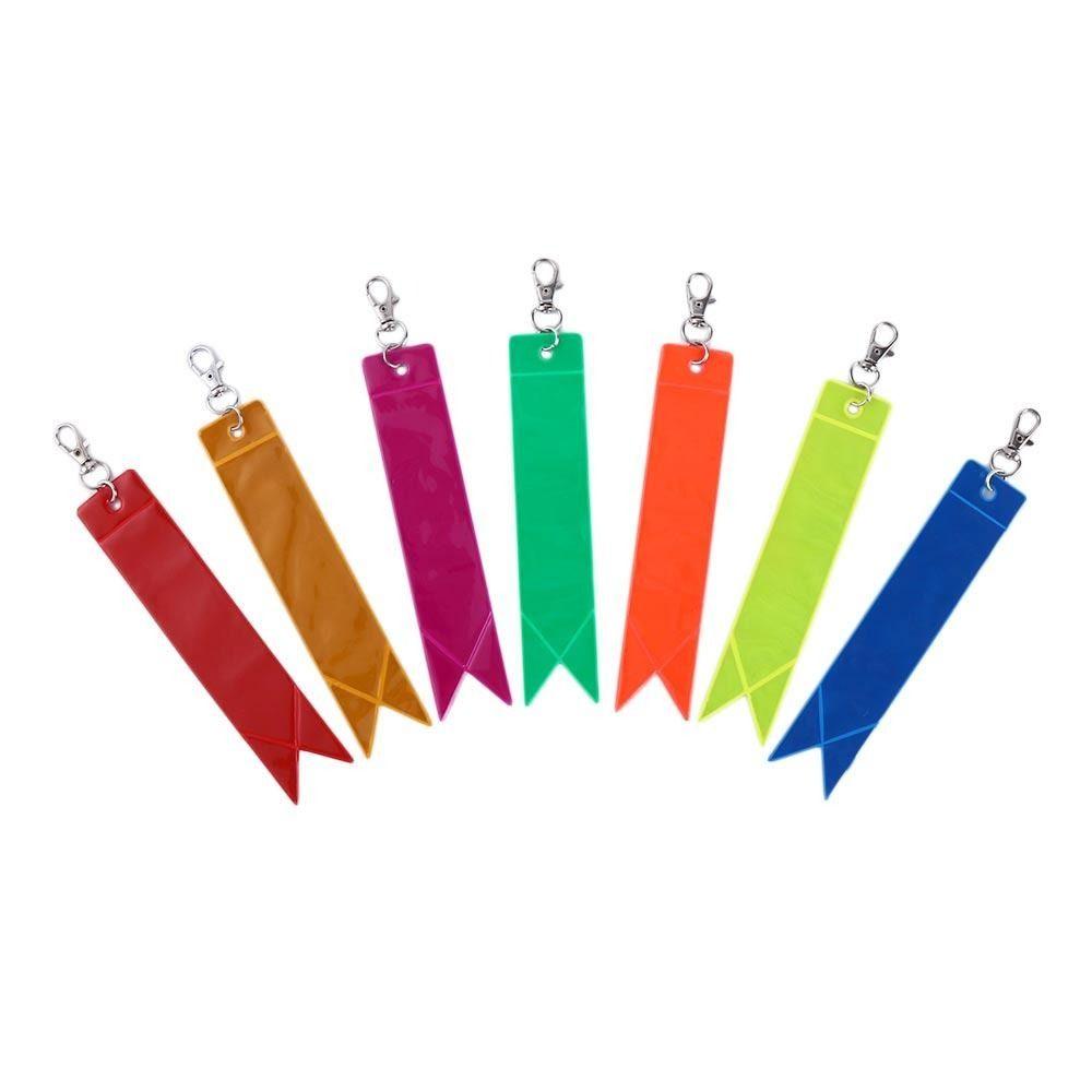 10Pcs Soft PVC Reflective Strips Waterproof DIY Car Keyrings Backpack Pendant  Cycling