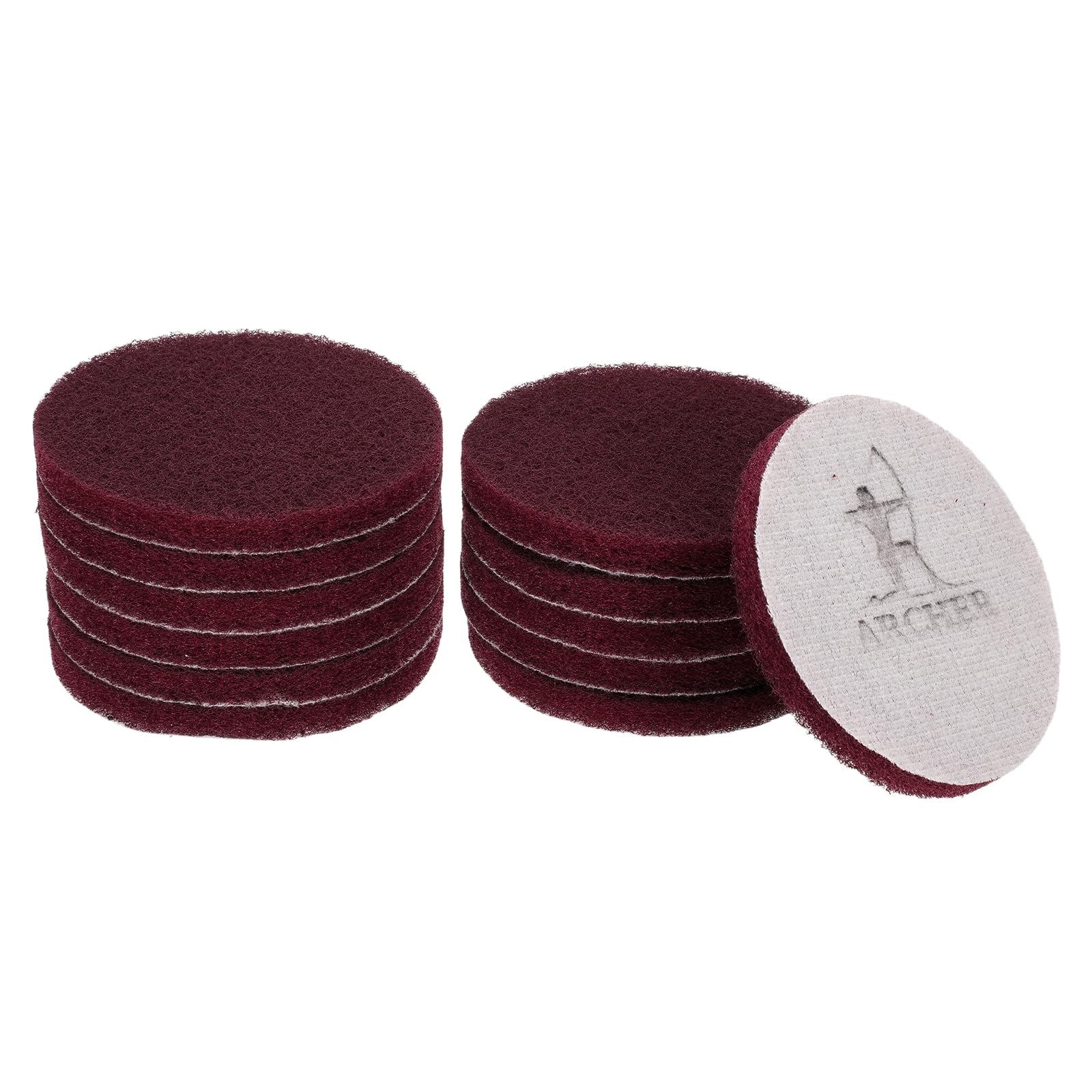 

uxcell 12 шт. Губки для чистки 400 грит Мощная щетка для дрели Диски для кондиционирования поверхности с петлей-липучкой Диски для зачистки дрелью Чистящие губки для дома