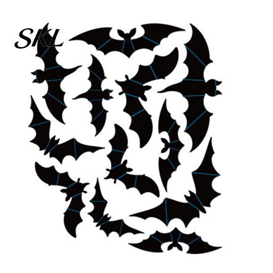 Removable Wall Art for Renters Halloween 3D Stickers, Self-adhesive Peel And Stick PVC Waterproof Easy to Clean Murals Ghost/Bat/Spider Decals