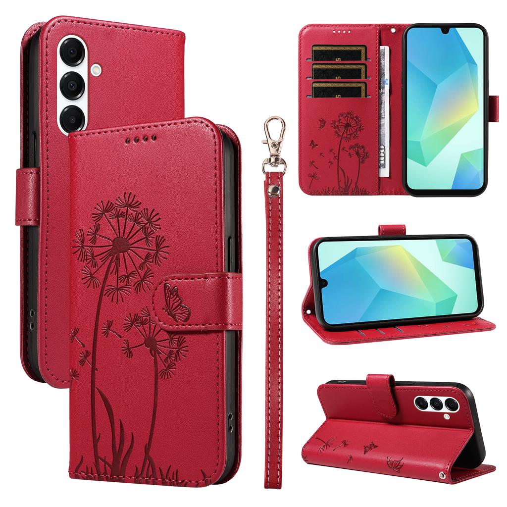 For Samsung Galaxy A55 5G Leather Case Wallet Phone Cover Dandelion Imprint