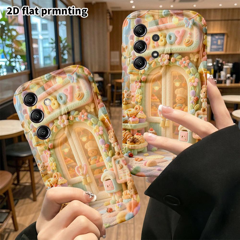 Phone Case: 2D Flat, Fits Samsung Galaxy A34 A35 M05 M06 S20 S22 S21 FE Plus 5G Protective Case, Dessert Bakery Theme, Perfect Holiday Gift for Christ
