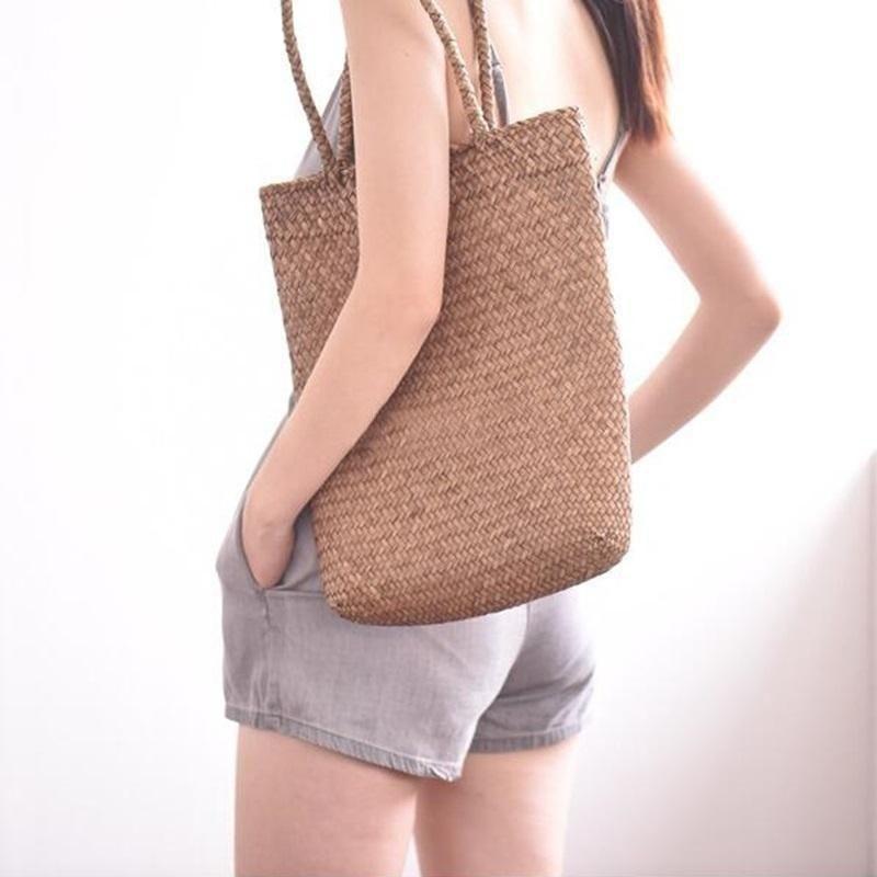 Women Fashion Designer Lace Handbags Tote Bags Handbag Wicker Rattan Bag Shoulder Bag Shopping Straw Bag