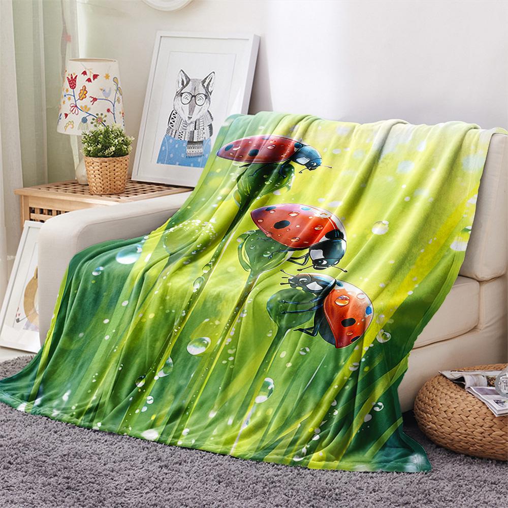 Insect Print Flannel Blanket, High quality Comfortable for All Seasons, Home Decor, Warmth and Comfort, Perfect for Christmas Gifts