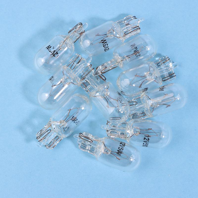 10Pcs 24V 1.2W T5 /12V 5W T10 Glass Light Bulb Dashboard Instrument Panel Brake Light Bulbs Headlights Lamp Lights Car Lights