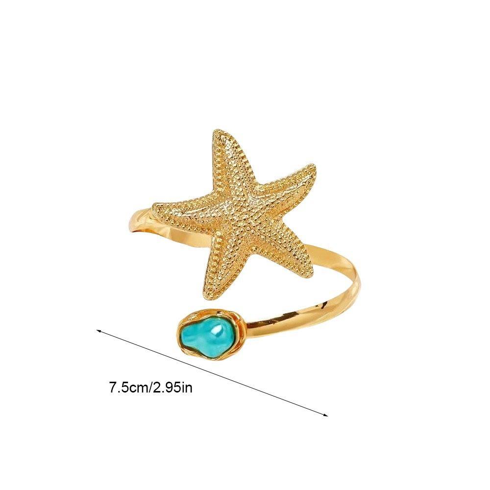 Verstellbares Damen Armband Imitation Perle Armreif Schmuck Seestern Offener Armreif Armbänder Anziehen