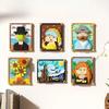 Hot-selling World-famous Painting Assembly Building Blocks Creative Pixel Oil Painting Frame Sunflower Building Block Decoration