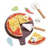 Kitchen Pretend Play Toys Wooden Simulation Food Accessories Pizza Salad Dessert Set Montessori Educational Toy for Toddler Gift