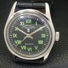 HAND-WINDING VINTAGE FAVRE LEUBA 111 SEA KING SWISS MENS BLACK WATCH a703003-1