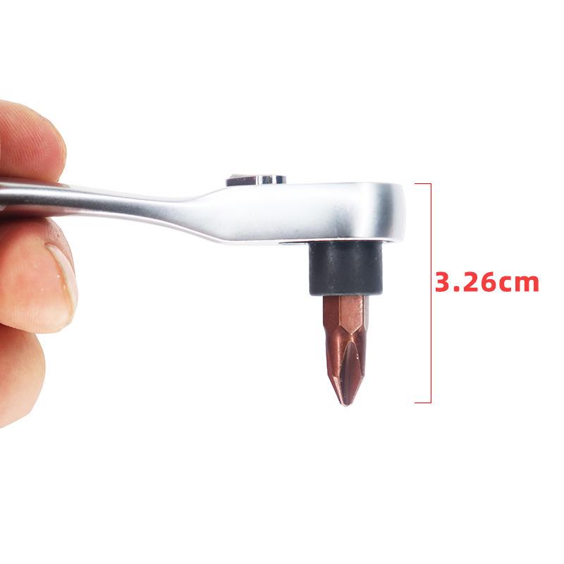 72-Tooth Mini Ratchet Wrench & Screwdriver, 1/4-Inch, Wear-Resistant Carbon Steel, for Tight Spaces, Forward/Reverse.