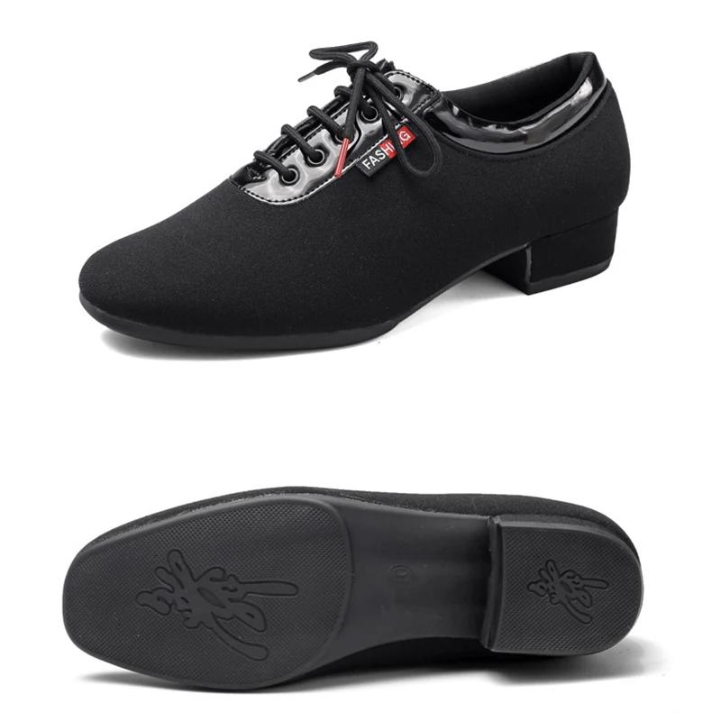 Pánské boty pro moderní tanec Chlapecké boty pro latinskoamerické tance/tango/společenský tanec Gumová/měkká podrážka Nízký podpatek Pánské taneční boty Černé Profesionální