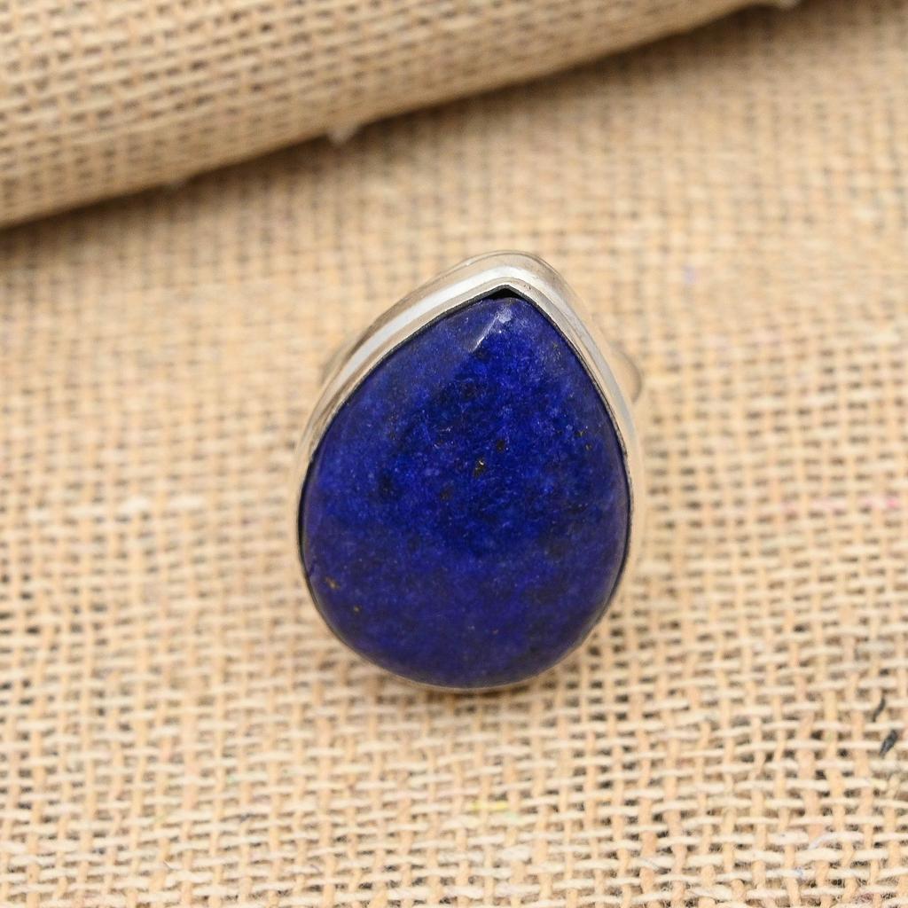 Lapis Lazuli Gemstone Handmade Solid 925 Sterling Silver Ring Jewelry For Women