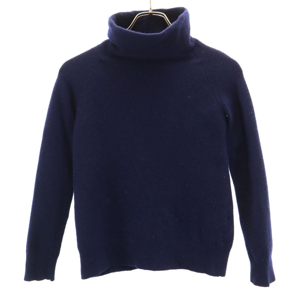 YOHJI YAMAMOTO+NOIR Made in Japan wool Long sleeve turtleneck knit 2 Navy Women Used