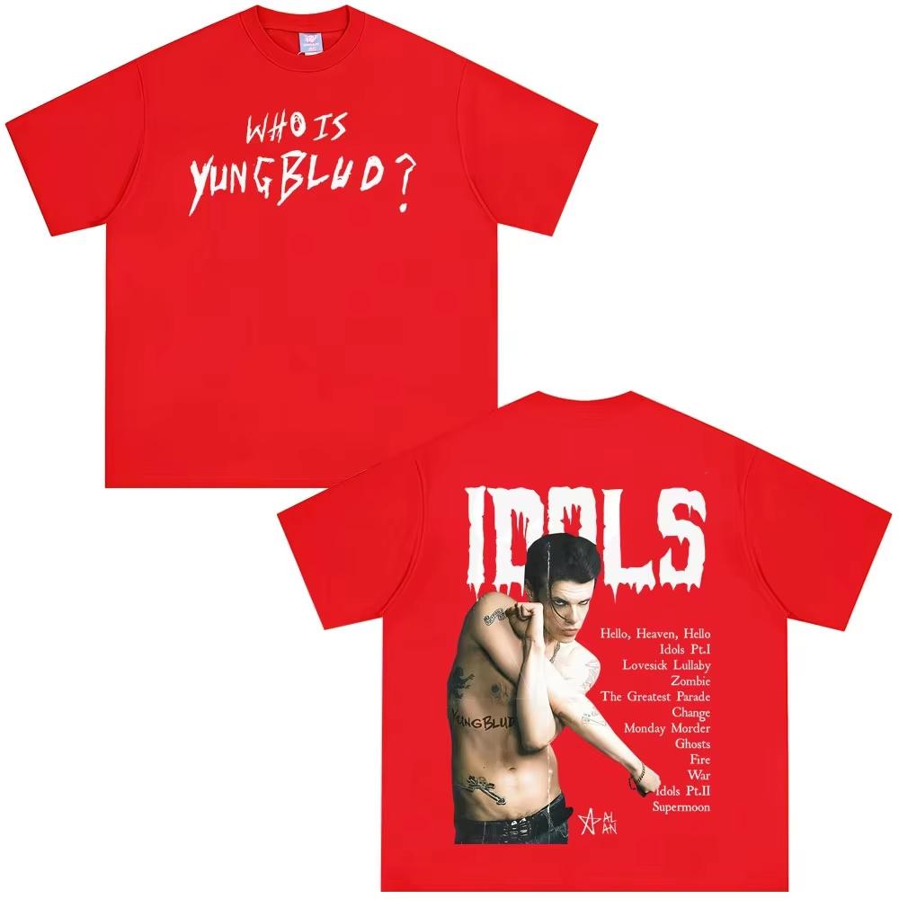 

Yungblud IDOLS 2026 World Tour Commemorative Tshirt Stylish and HighQuality Pure Cotton SpringSummer New Couple Shirt 4XL