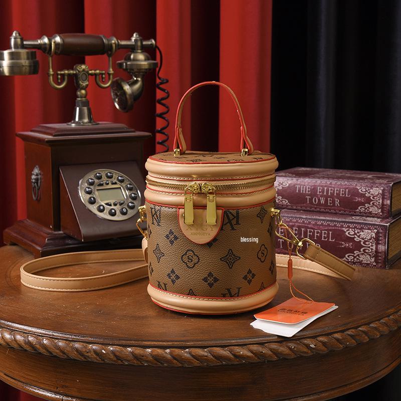 New 2025 Retro Printed Bucket Bag - Trendy, High-End Fashion Shoulder Handbag for Women