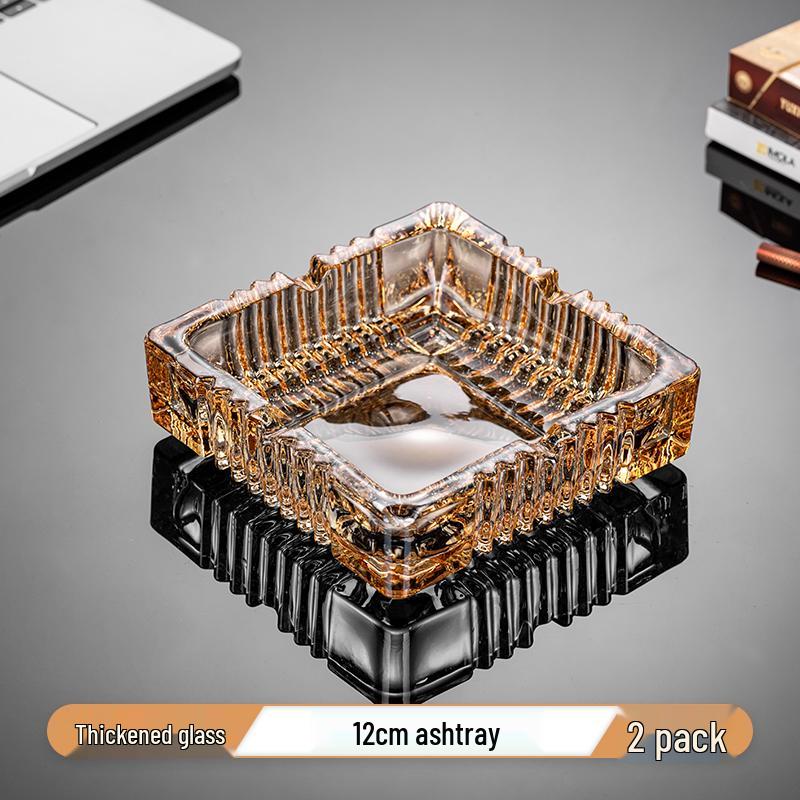 Crystal Glass Ashtray: Elegant, Fly-Repellent Design for Home or Office