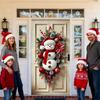 Christmas Wreath Christmas Winter Home Decoration Wreath Snowman Cute Home Decor for Front Door Window Wall Navidad