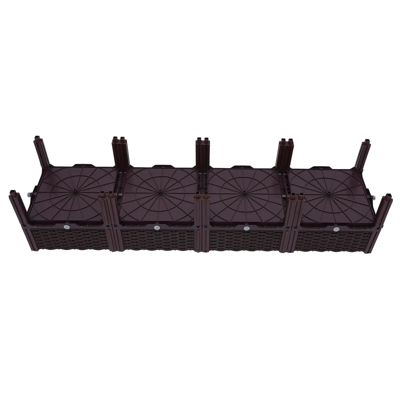 

Уличная приподнятая грядка-плантер, приподнятая прямоугольная коробка на ножках для овощей, цветов и трав коричневый