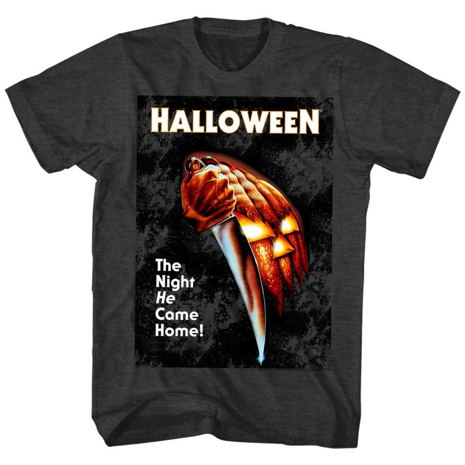 Halloween The Night He Came Home Black Heather Adult T-Shirt XL