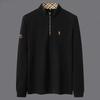 Trend Hub High End 100% Cotton Long Sleeve T-shirt Men's Standing Collar Fashionable Embroidery Paul Casual Sports Polo Shirt