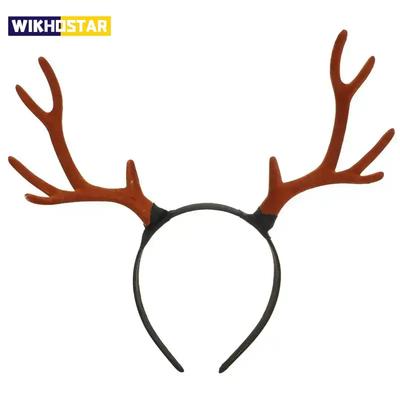 Serre-tête en bois de cerf floqué, cadeau de Noël, serre-tête polyvalent en bois de cerf, joli serre-tête de Noël amusant