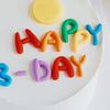 10Pcs/Set Colorful Birthday Happy Letter Decor Soft Rubber Cake Decoration Candy Color Cake Topper Children Party Supplies