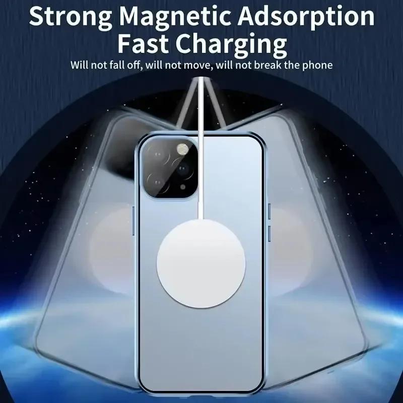 Metal Magnetic Double-Sided Buckle Case For For Iphone 16 1 14 Plus 13 12 Pro Max 16E Lens Protection Full Cover Shockproof