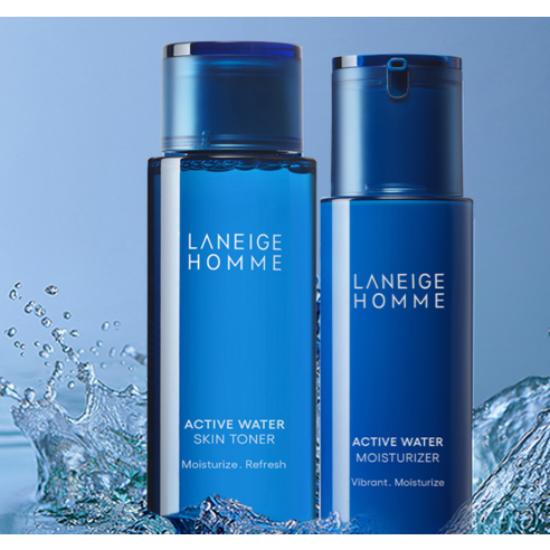 LANEIGE Active Water Homme 2-Piece Set Skin Toner & Lotion for Men