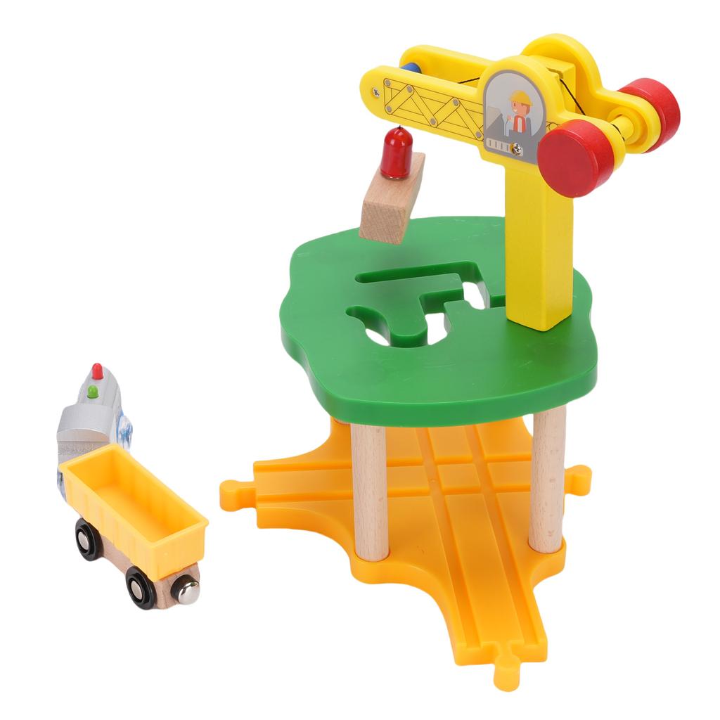 Wooden Train Track Toys Accessories Wooden Crane Toy Train Track Building Set for Children