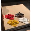 [Su Yinyin Has the Same Style In Stock] Small Gold Buckle~ Square Head Cover Toe Holiday Beach Flat-bottomed Flip-flops Women's Sandals