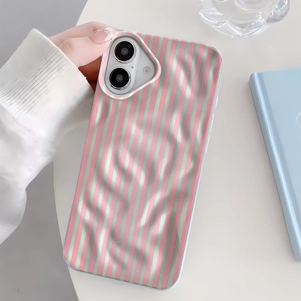 Light Colored Stripes Phone Case For Iphone 17 Air 16 15 14 11 13 12 Pro Max Vintage Stylish Anti-Drop Trendy Protective Cover