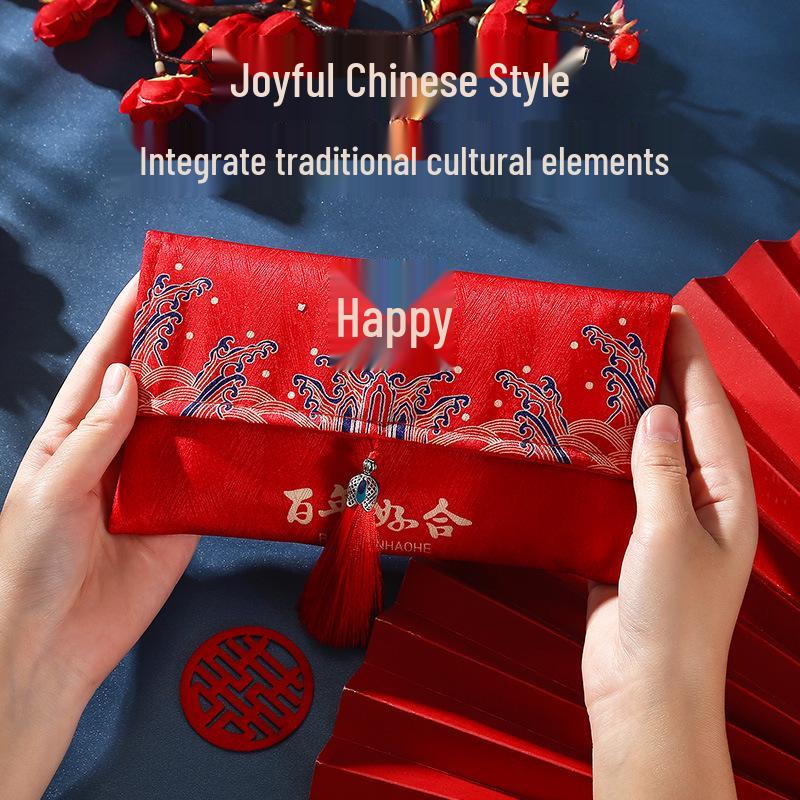 High-End Chinese Brocade Wedding Red Envelopes for Gift Giving