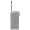 Vidaxl Coiffeuse Avec Éclairage LED, Chêne Sonoma Gris, 100X40X130 Cm