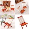 Miniature Dollhouses Display Beach Chair Accessory 1/12 Scale, Realistic Zakka Wood Chair Dollhouses Props