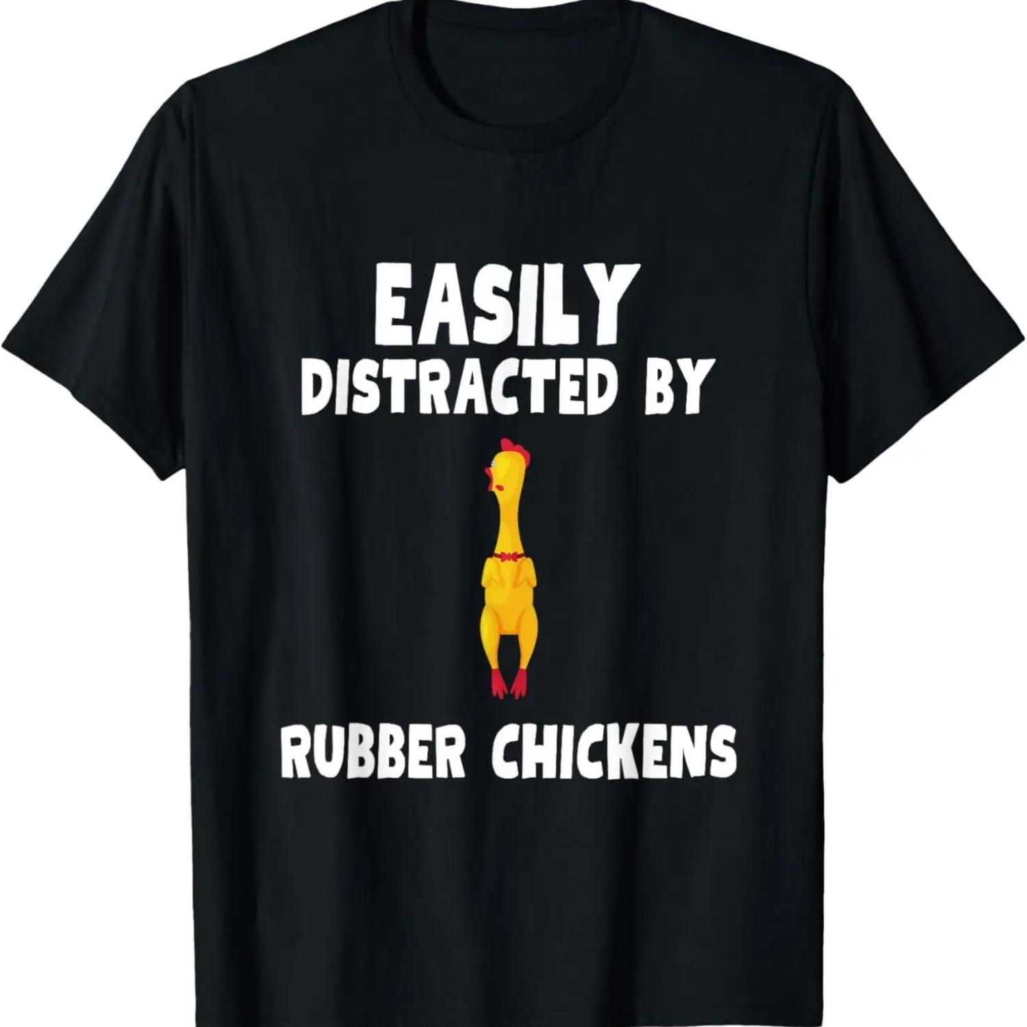 Easily Distracted By Rubber Chickens Shirt Rubber Chicken T-Shirt S
