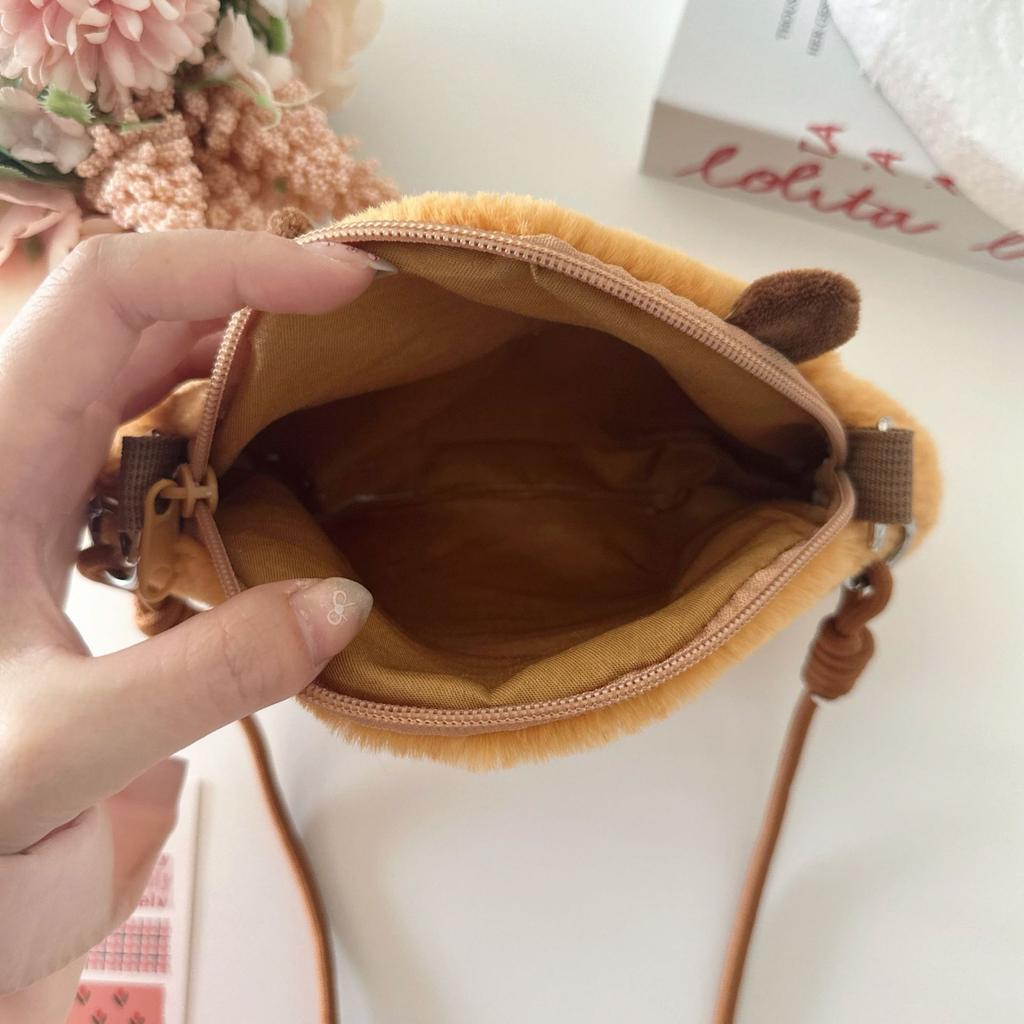 Kapibara Creative Croissant Cute Girl Oblique Straddle Storage Bag Bread Dolphin Ultra Light Cartoon Plush Bag