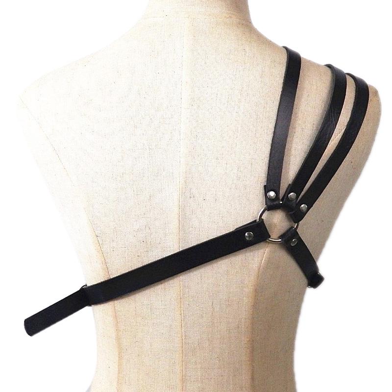Men'S Faux Leather Lingerie Harness Bondage Erotic Rivet Chest Belts Adjustable