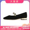 Retro Small Square Head Low Heel Black Temperament Light Mouth Single Shoes Women's Spring 2025 New Skirt Mary Jane Shoes
