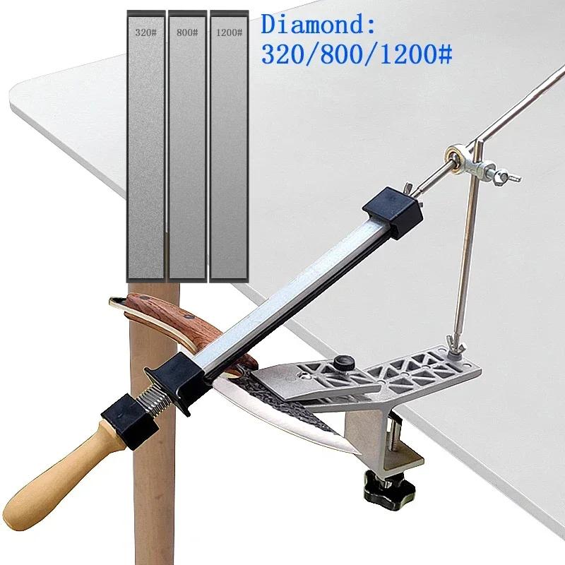 2024 NEW Professional Fixed Knife Sharpener Diamond Set Sharpening System Kitchen Sharpening Stone Woodworking Tool Grinder