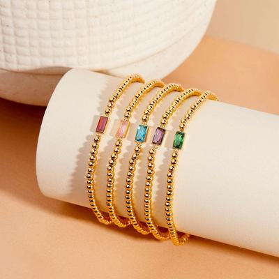 Simple Light Luxury Birthstone Bracelet Female, December Birthstone Round Bead Chain