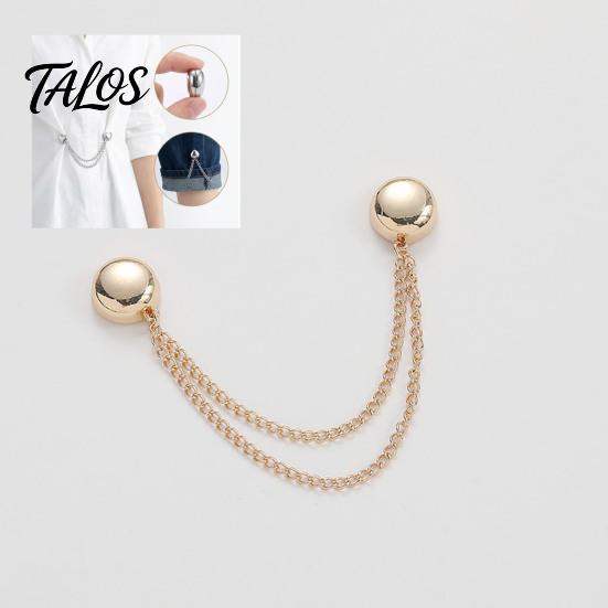 Easy Adjust Clothing Magnets Magnetic Trouser Leg Clips with Chain, Reusable Adjustable Alloy Fasteners, Cuff Folders No Damage Buckle for T-shirt Hem