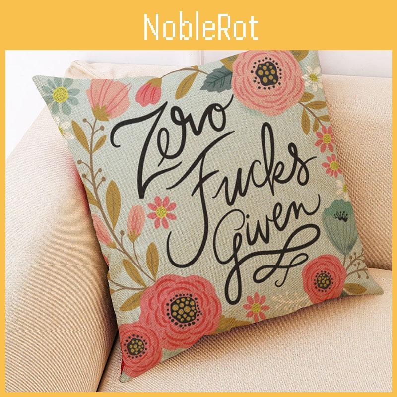 Elegant Letter Print Cotton Linen Pillow Cover For Home Car And Office Decor