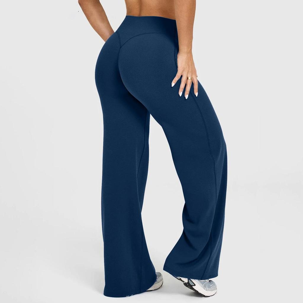 Women's High-Waist Wide-Leg Yoga Pants - Loose Fit, No Visible Lines, Ideal for Outdoor Activities
