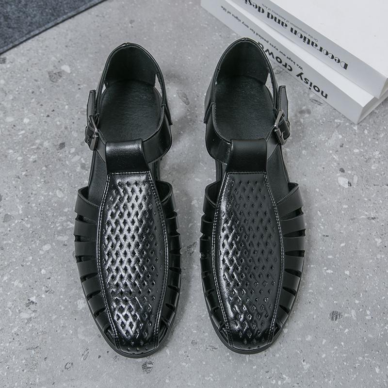 Summer Designer Fashion New Men's Gladiators Belt Buckle Pu Leather Casual Shoes Breathable Beach Sandals Outdoor Slippers
