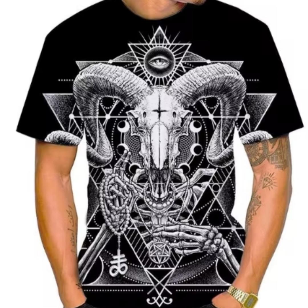 

Новые мужские футболки с 3D-принтом Дьявол Сатана, летняя мода, Харадзюку, хип-хоп, повседневные футболки, уличная одежда, индивидуальность, круглый вырез, Y2k топы 6XL