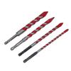 4Pcs Eccentric Twist Drill Bit Set 150mm 6.35mm Hex Shank Drill Bit Set for Concrete Masonry Glass