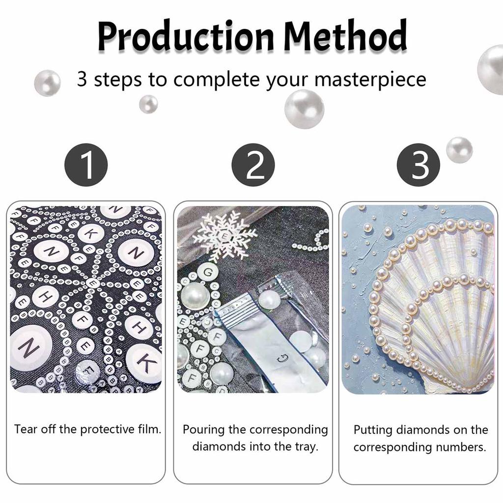 Pearl Painting Kit Seashells and Pearls DIY Home Decoration Painting